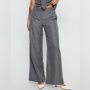 NWT Princess Polly Uvelia Tailored Pants Grey Pinstripe
